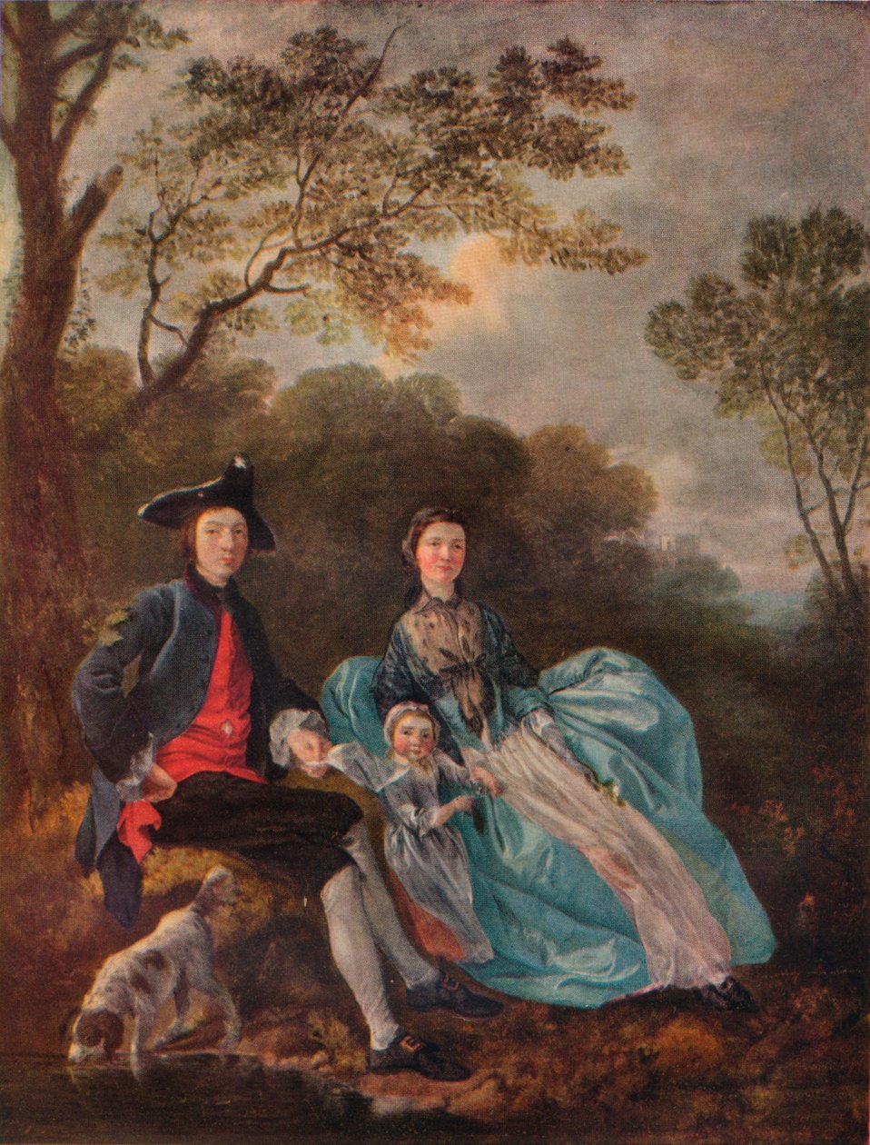 Portret artysty z żoną i córką, c1748 autorstwa Thomas Gainsborough