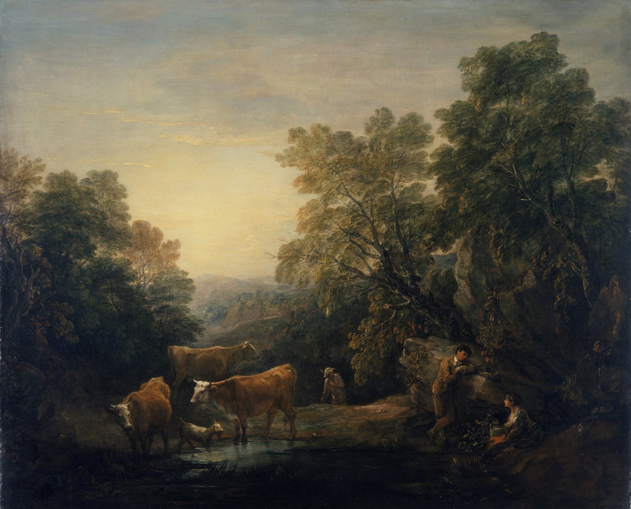 Skalisty krajobraz z Hagar i Ismaelem (olej na płótnie) autorstwa Thomas Gainsborough