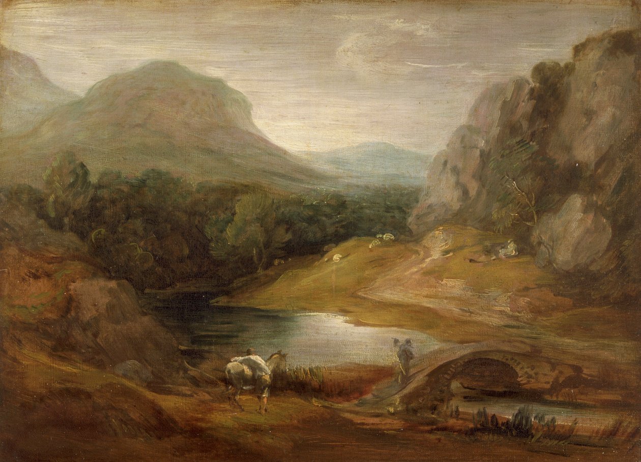 „Krajobraz skalny z mostem”, 1783-1785 autorstwa Thomas Gainsborough