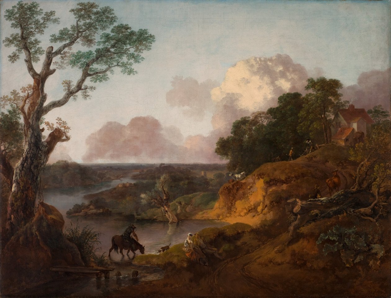 Widok w Suffolk, ok. 1755 (olej na płótnie) autorstwa Thomas Gainsborough