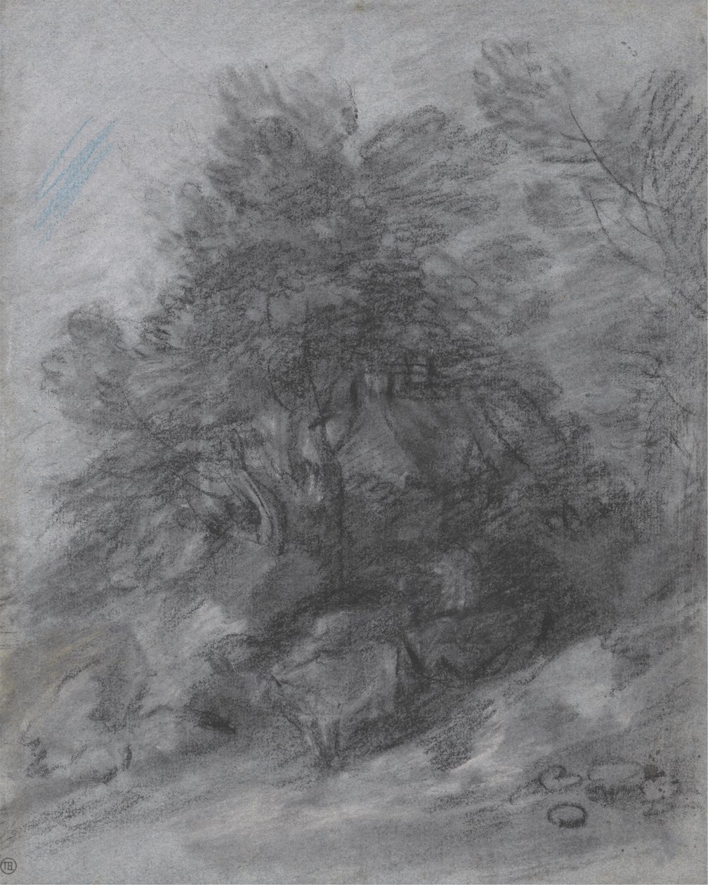 Zalesiony krajobraz z pasterzem, krowami i chatą autorstwa Thomas Gainsborough