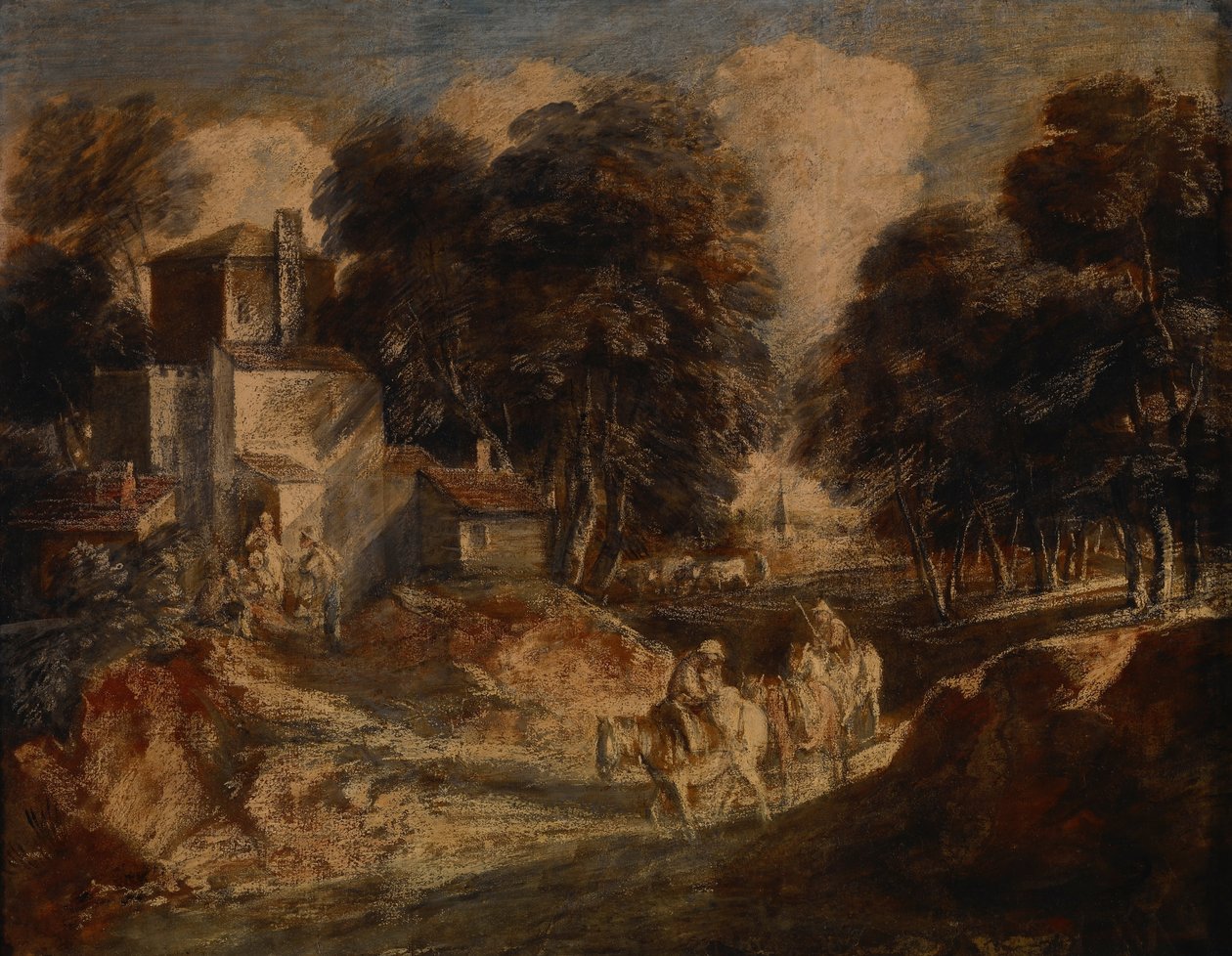Zalesiony krajobraz z konnymi chłopami autorstwa Thomas Gainsborough