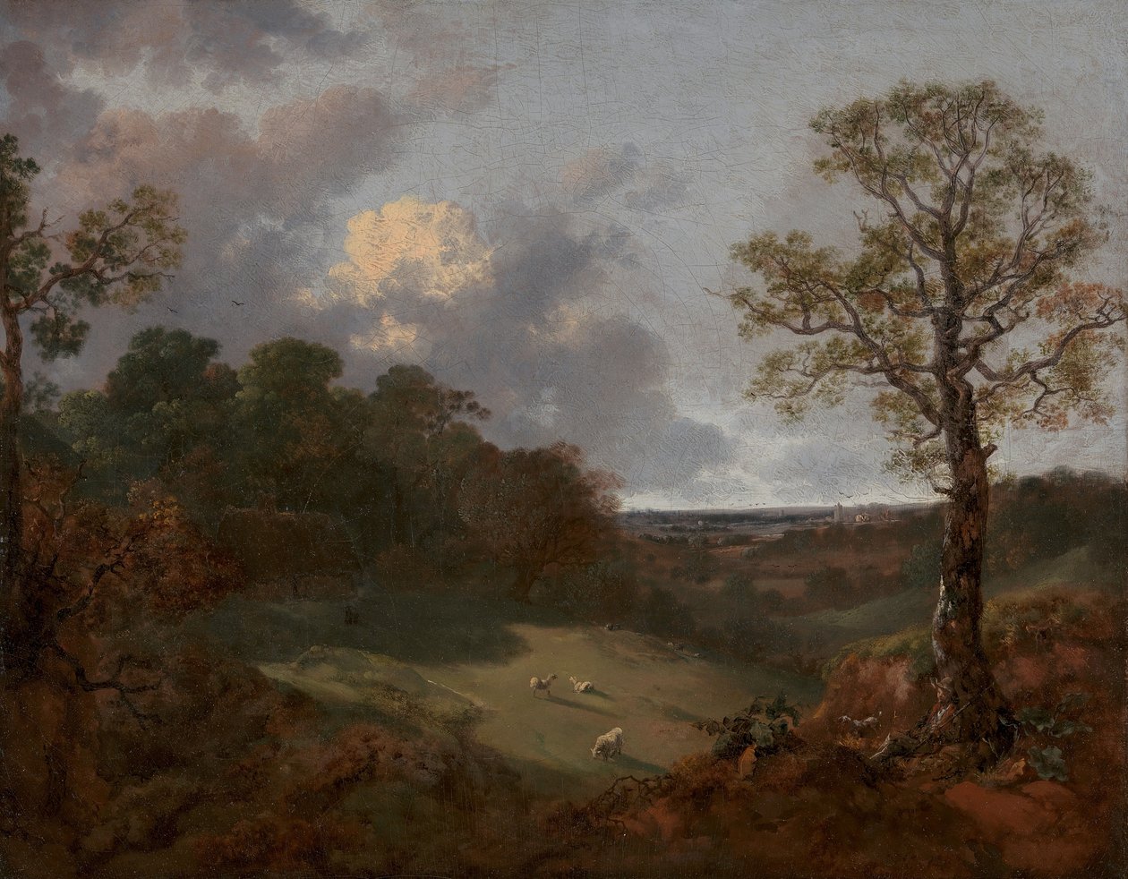 Zalesiony krajobraz z chatą i pasterzem autorstwa Thomas Gainsborough