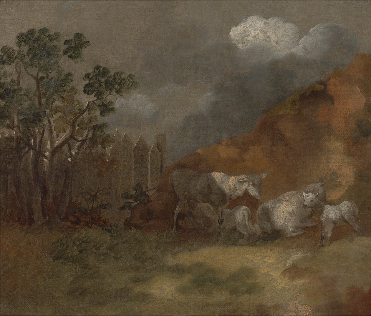 Owce i baranki przez płot autorstwa Thomas Gainsborough RA