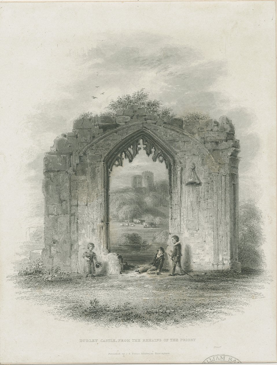 Dudley Castle - The Keep: grawer (winieta i [?XIX w.] (druk) autorstwa Thomas Garner