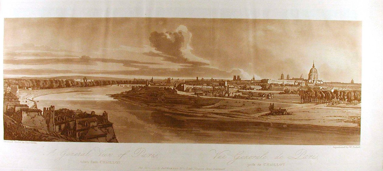 Ein Gesamtblick auf Paris von Chaillot aus autorstwa Thomas Girtin