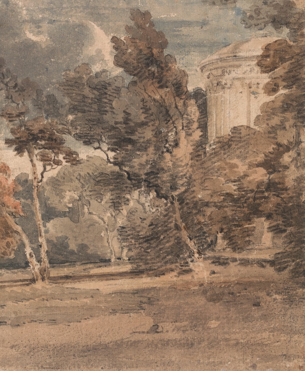 Świątynia w Harewood Park, ok. 1798 (akwarela nad grafitem na fakturowanym papierze) autorstwa Thomas Girtin
