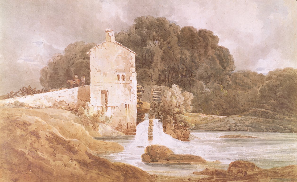 Abbey Mill, Knaresborough autorstwa Thomas Girtin