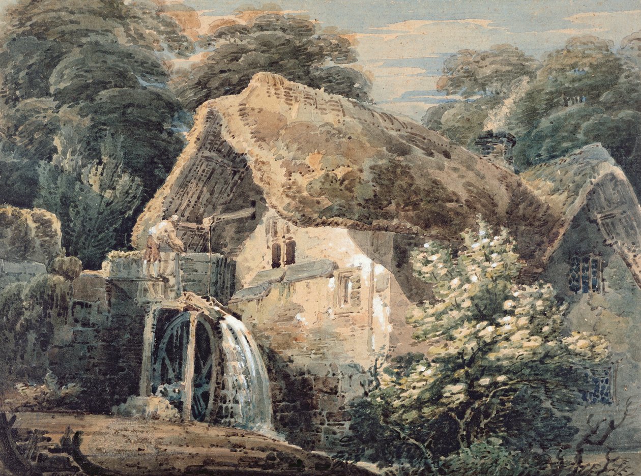 Młyn Overshot, Devon, 1797 autorstwa Thomas Girtin