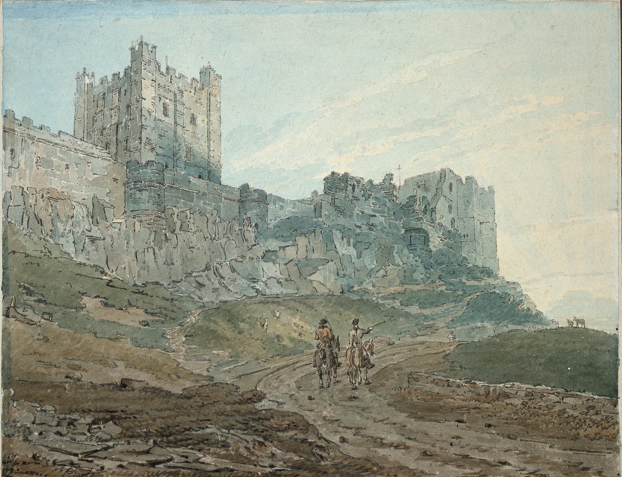 Zamek Bamburgh Bamborough, Northumberland, 1792-1794 autorstwa Thomas Girtin