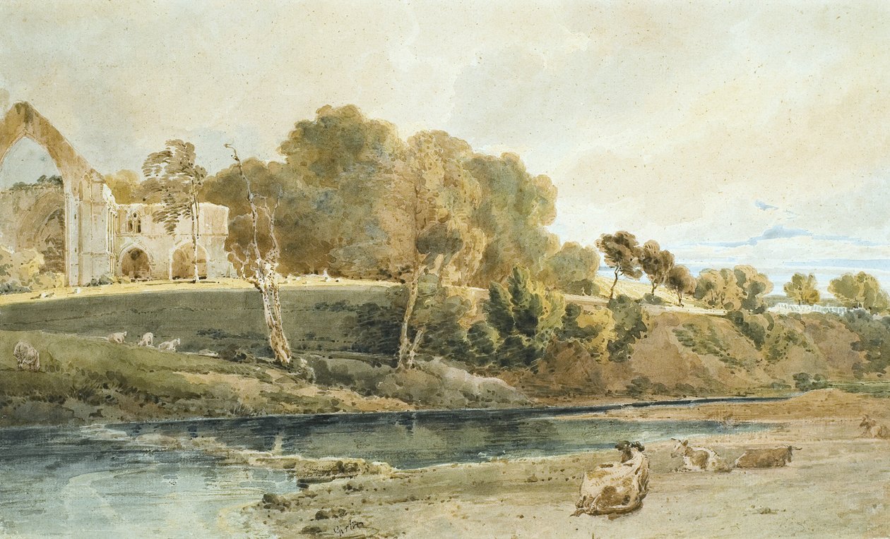 Bolton Abbey, Yorkshire autorstwa Thomas Girtin