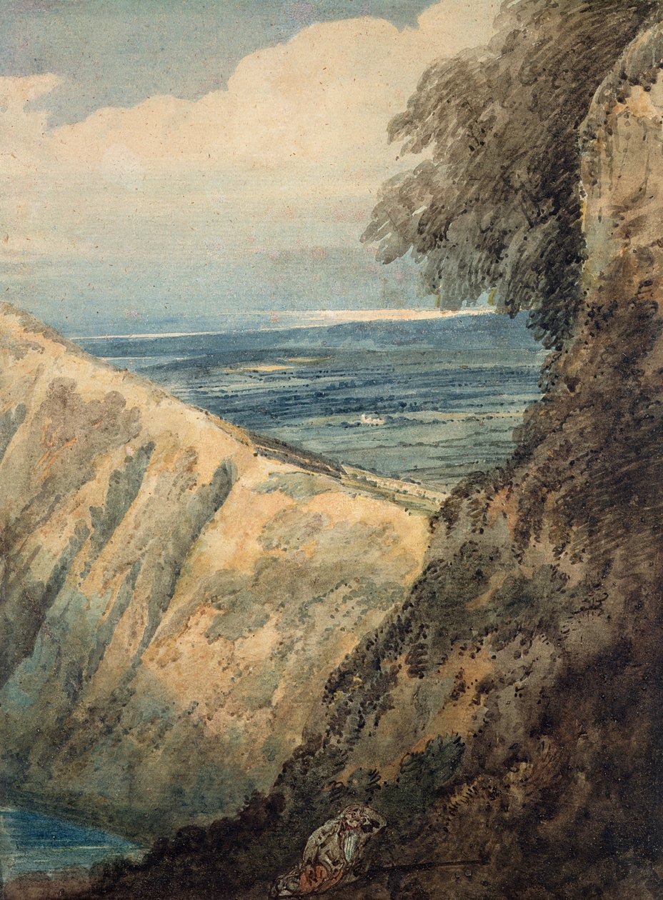 Wybrzeże Dorset, w pobliżu Lulworth Cove autorstwa Thomas Girtin