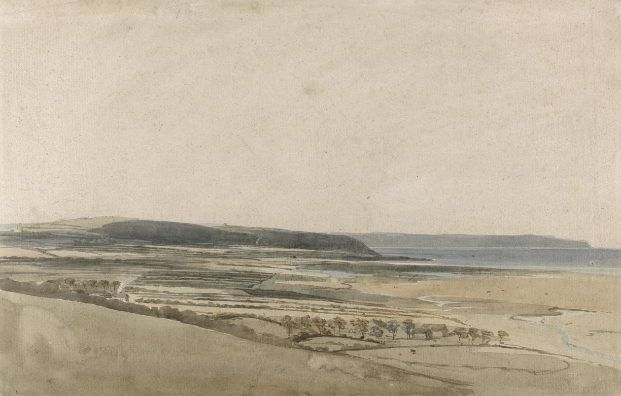 Ujście rzeki Taw, Devon, ok. 1801 (akwarela na ołówku na papierze) autorstwa Thomas Girtin