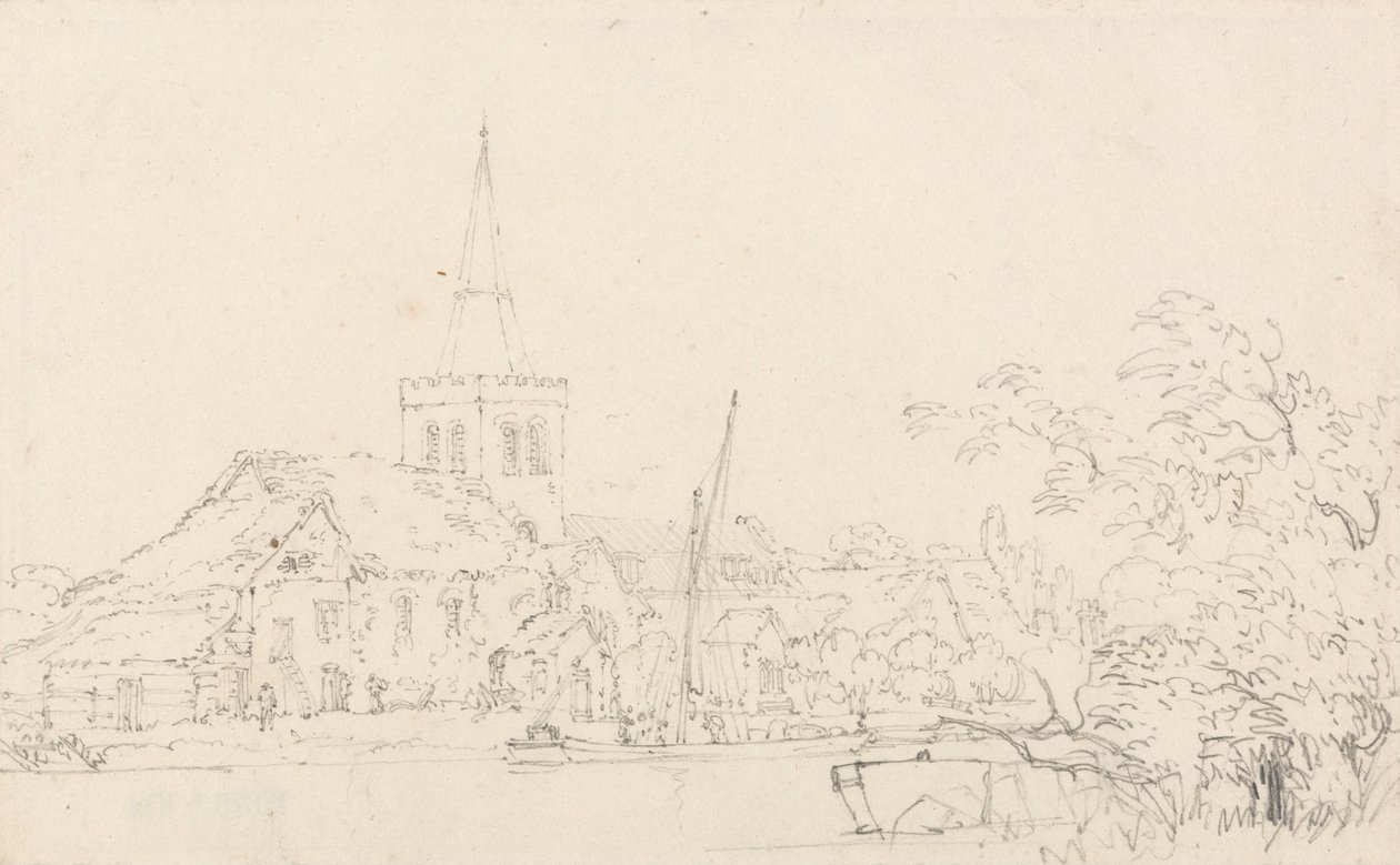 Kościół Great Marlow, Buckinghamshire autorstwa Thomas Girtin