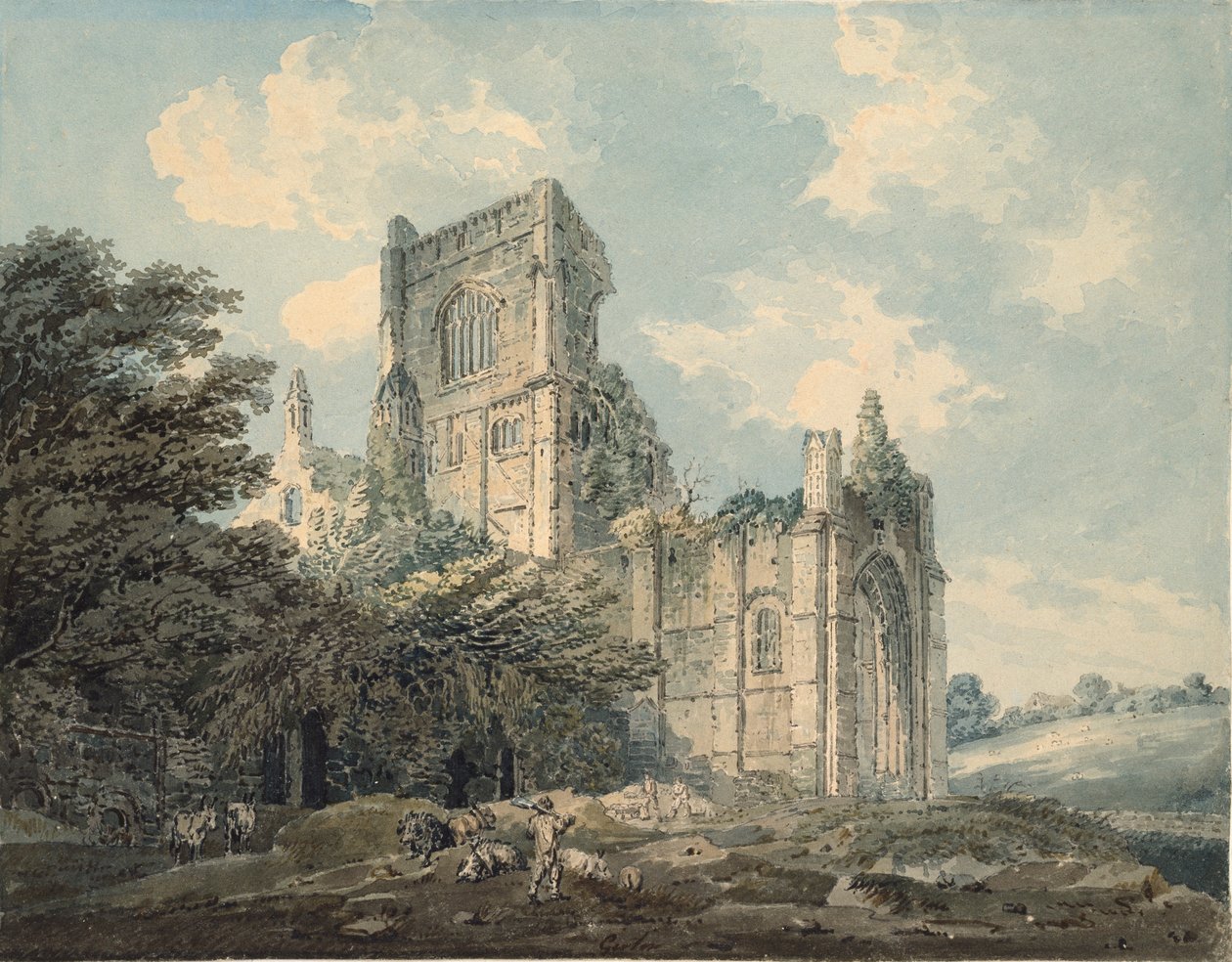 Kirkstall Abbey, Yorkshire, c1790-1802   1135990   pl       polish Successfully Translated  Original: Gloucester from the Paddock (colour litho) Translat: Gloucester from the Paddock (colour litho) 1412835 pl polish Successfully Translated Original: Portra autorstwa Thomas Girtin