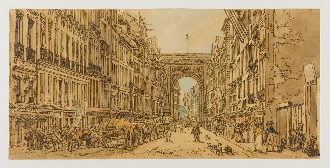 Dzielnica Faubourg i brama Saint-Denis, 1801–1802. 10. i 12. dzielnica autorstwa Thomas Girtin