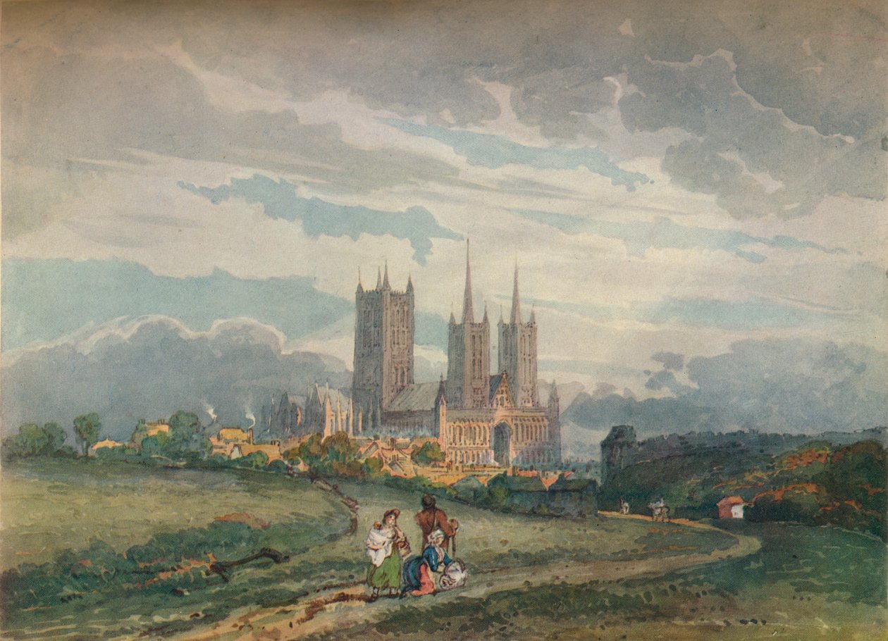 Katedra w Lincoln, c1795 autorstwa Thomas Girtin