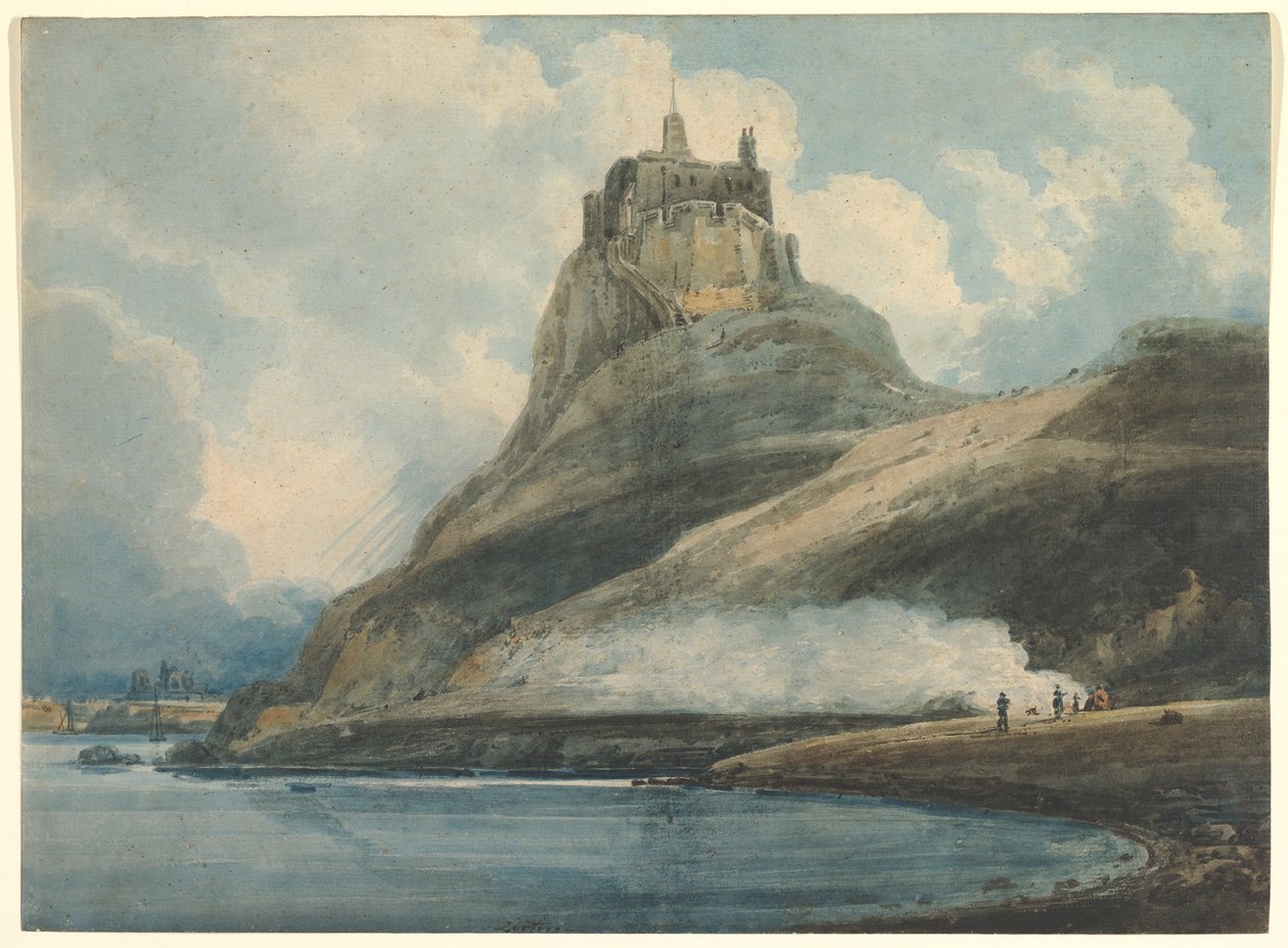 Zamek Lindisfarne, Holy Island, Northumberland autorstwa Thomas Girtin