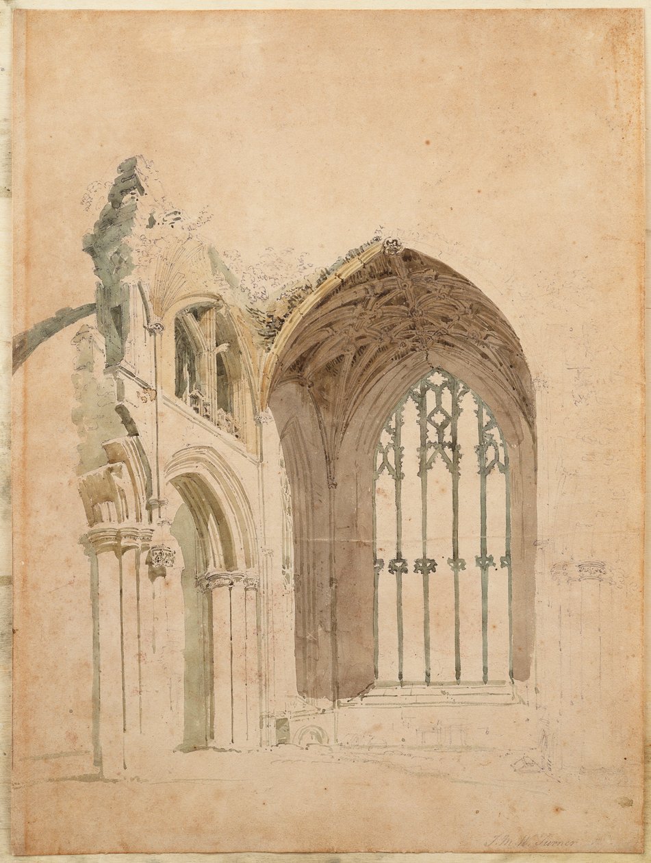 Opactwo Melrose: okno wschodnie, ok. 1770 r. autorstwa Thomas Girtin