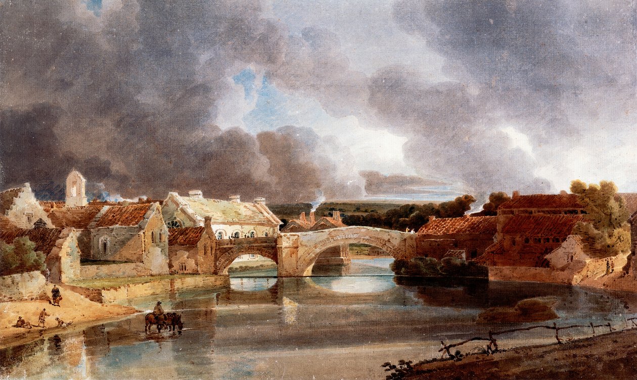 Most Morpeth (pióro, tusz i akwarela na papierze) autorstwa Thomas Girtin