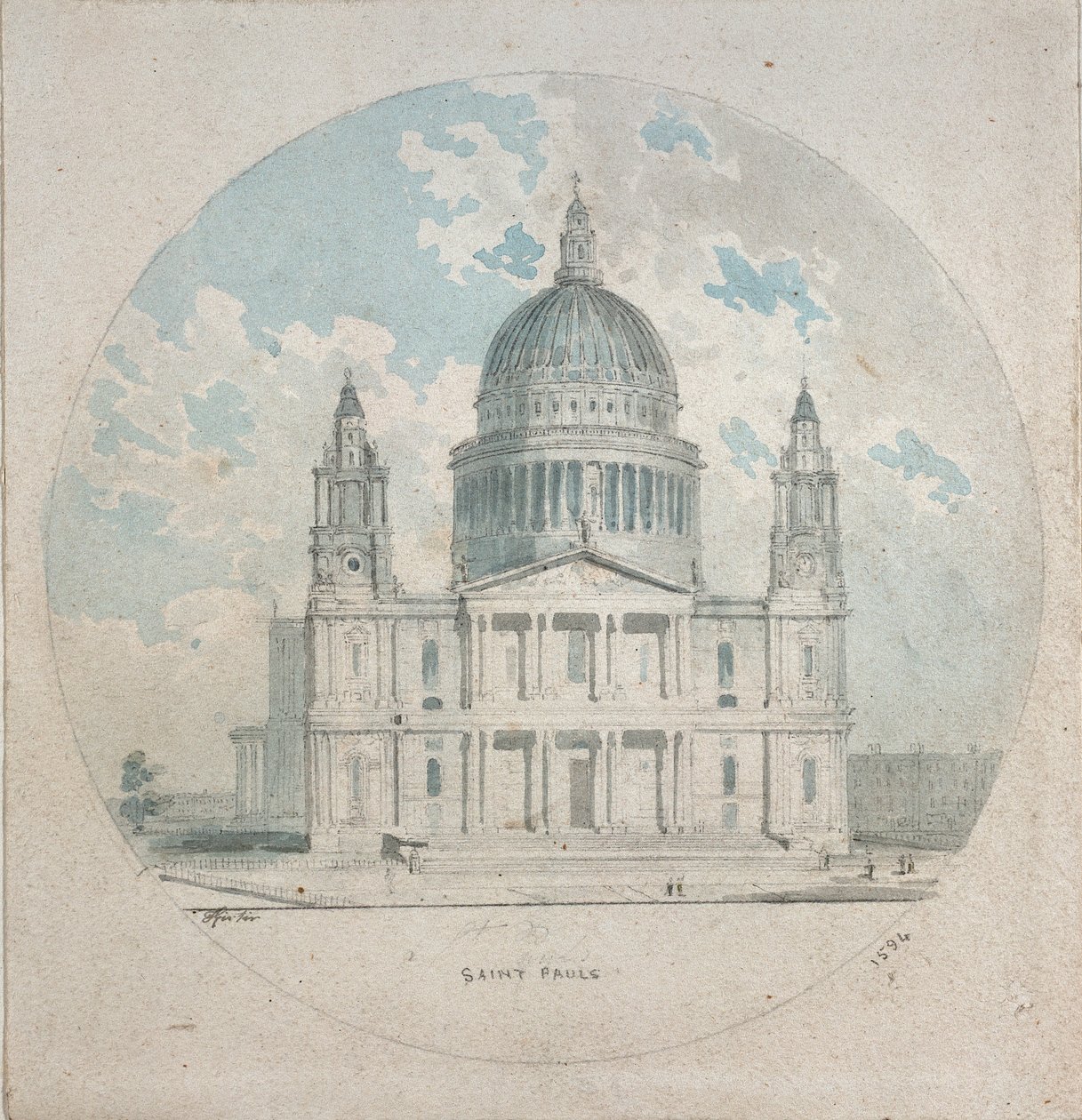 Katedra św. Pawła, ok. 1790 autorstwa Thomas Girtin