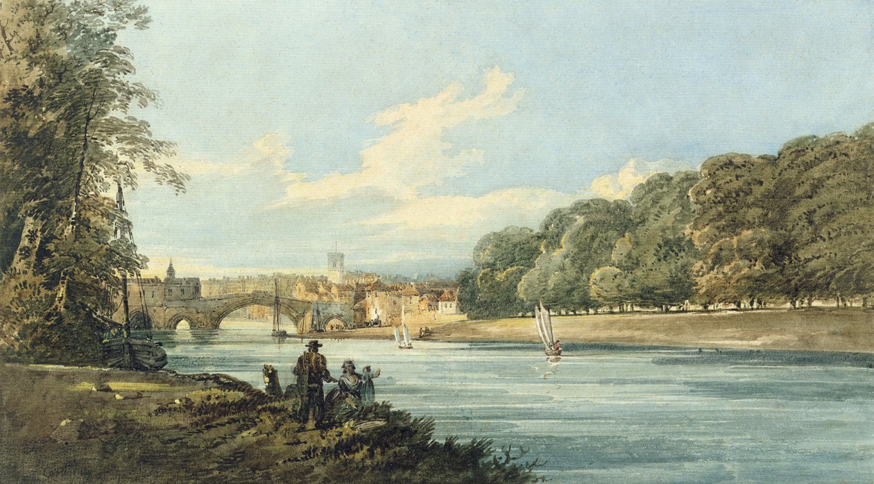 The New Walk, York, ok. 1798 (ołówek i akwarela na papierze) autorstwa Thomas Girtin