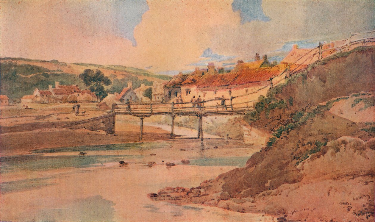 Stary Drewniany Most, ok. 1800 autorstwa Thomas Girtin