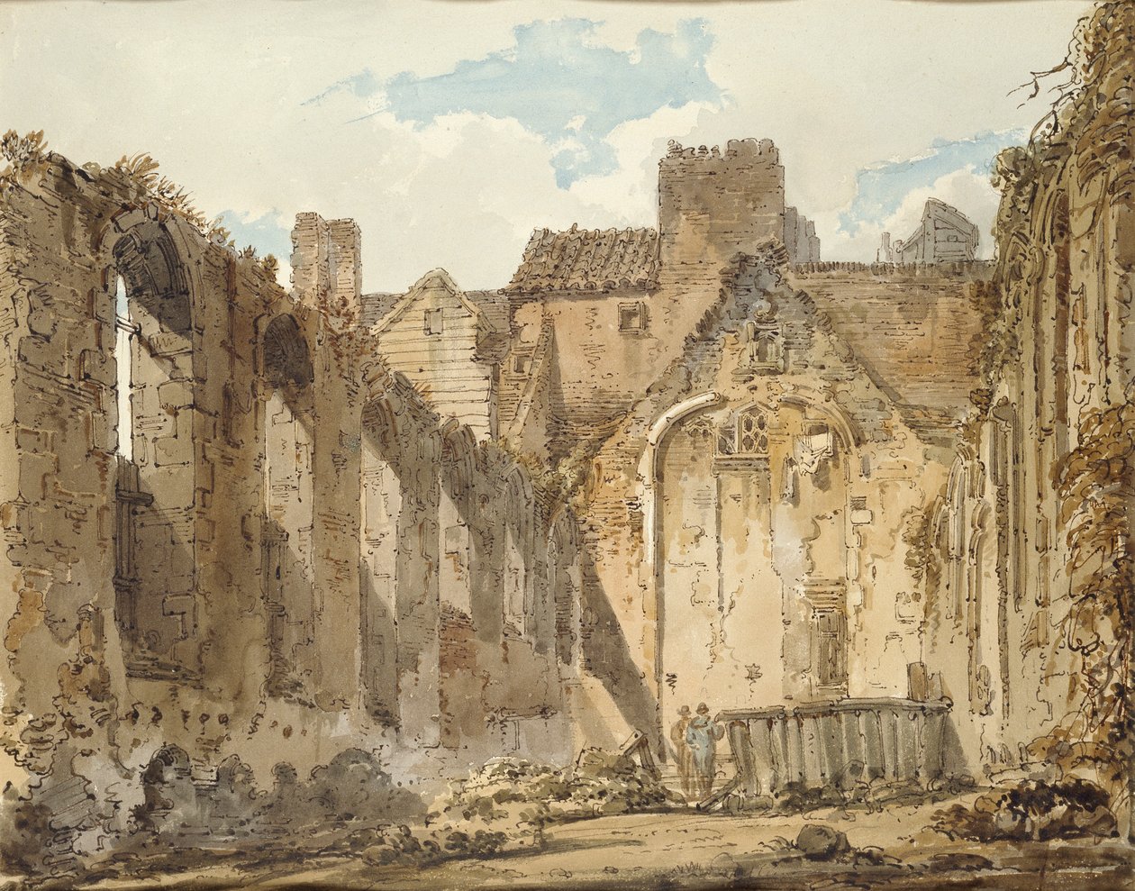 Ruiny Kaplicy w Pałacu Savoy, Londyn, c1795-1796 autorstwa Thomas Girtin