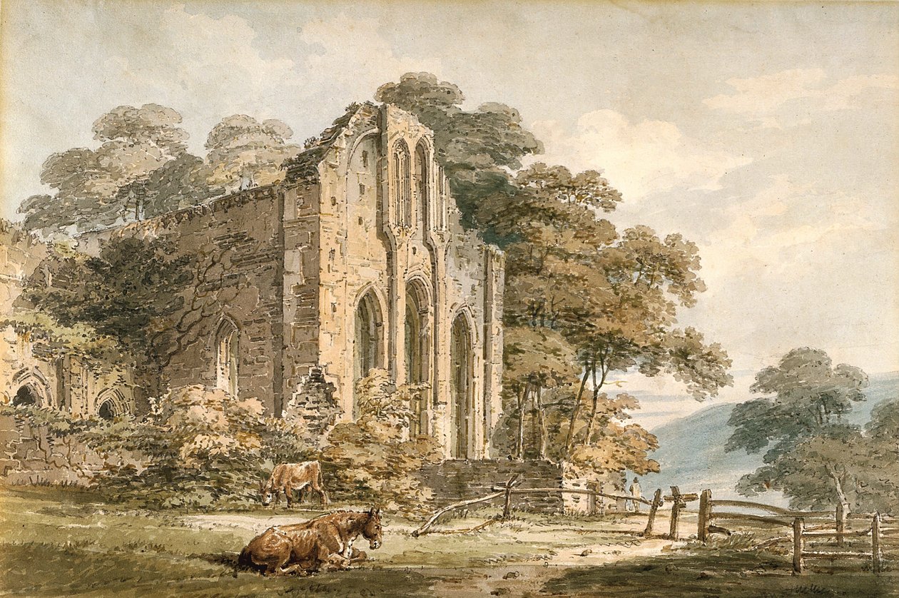 Opactwo Valle Crucis, Denbighshire, północna Walia autorstwa Thomas Girtin