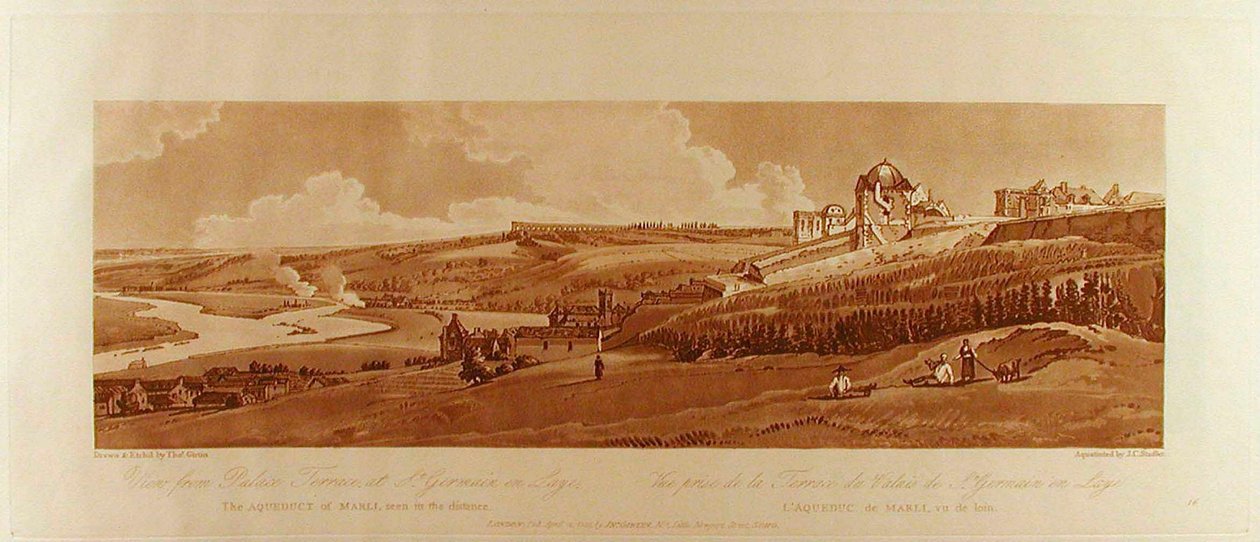 Blick von der Palastterrasse in St. Germain, das Aquädukt von Marli in der Ferne autorstwa Thomas Girtin