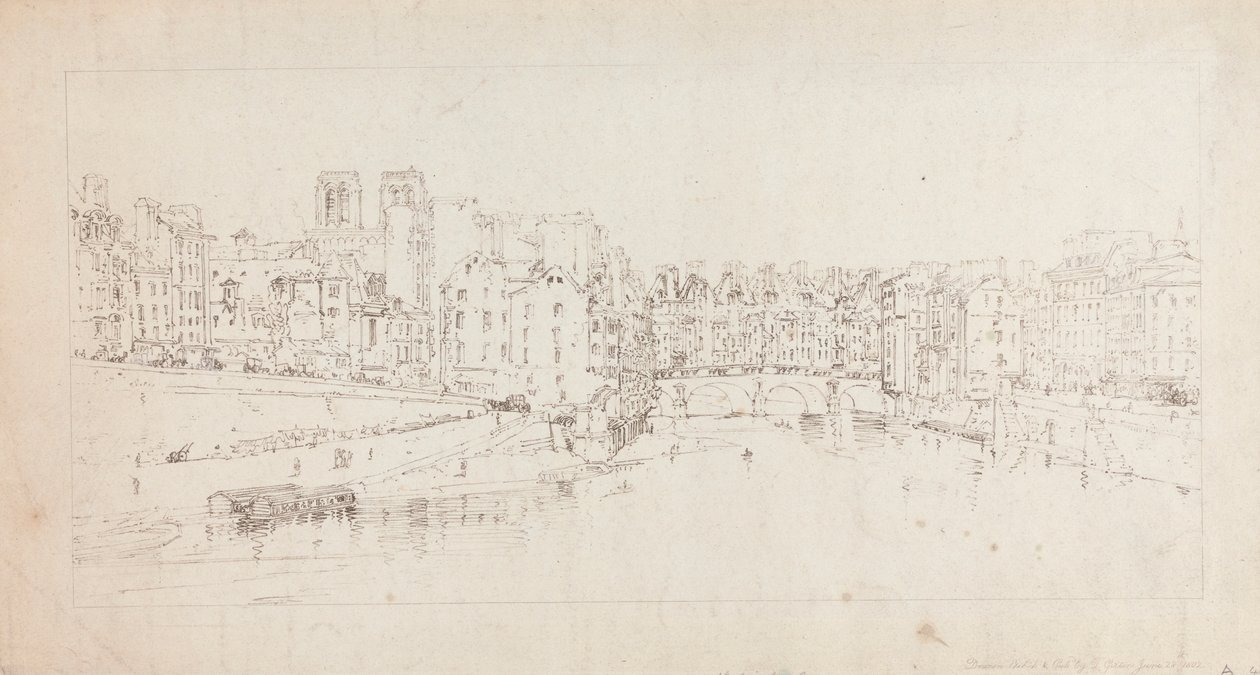 Vista da Pont St. Michel da Pont Neuf Polish autorstwa Thomas Girtin