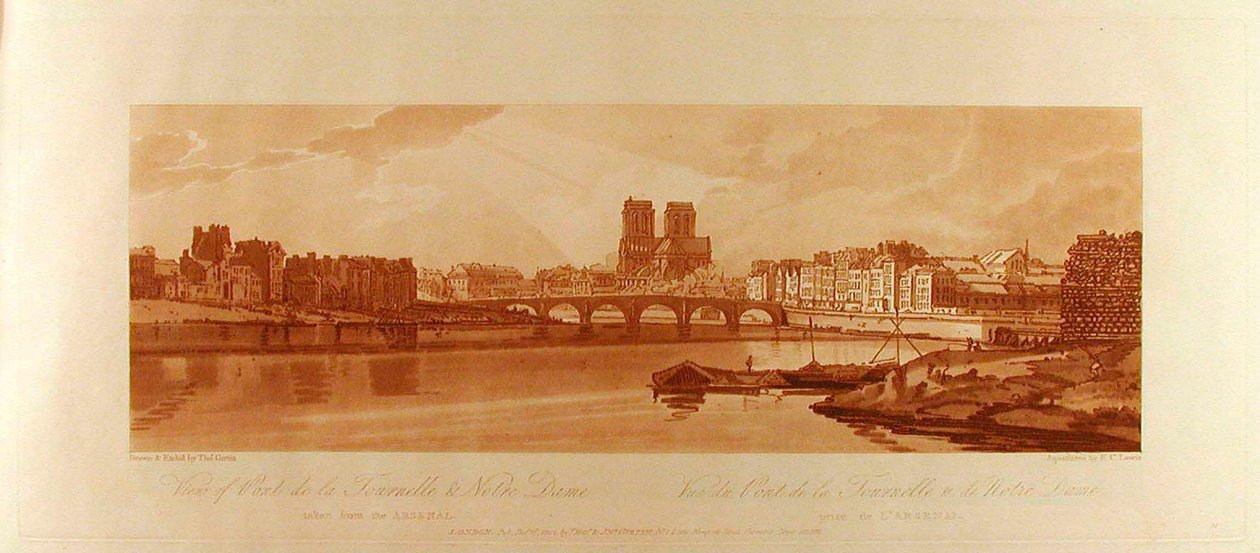 Ansicht der Pont de la Tournelle & Notre Dame vom Arsenal aus autorstwa Thomas Girtin