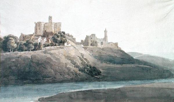 Zamek Warkworth (akwarela na papierze) autorstwa Thomas Girtin
