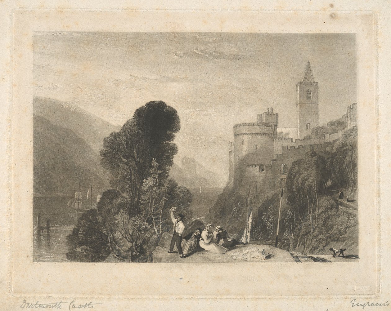 Zamek Dartmouth nad rzeką Dart autorstwa Thomas Goff Lupton