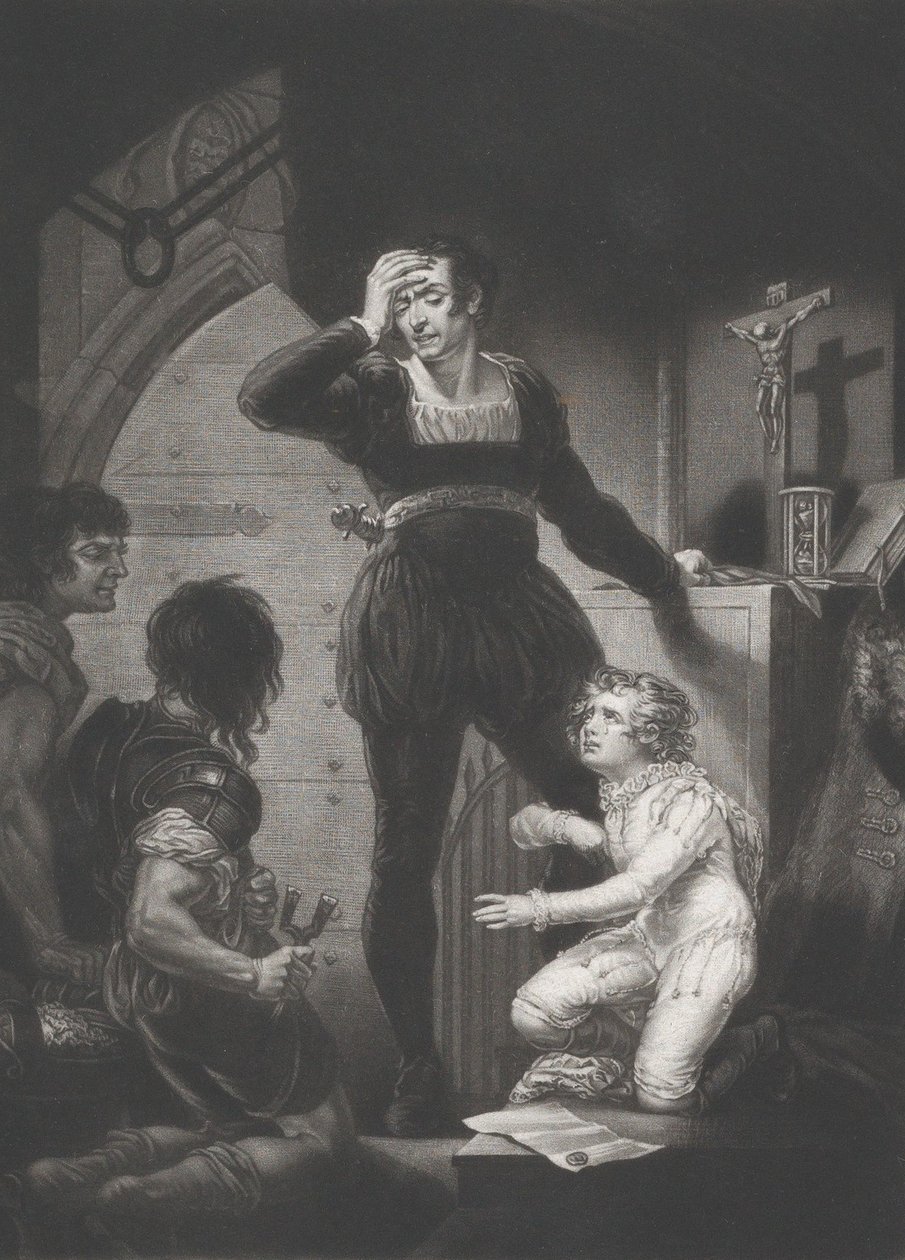 Książę Artur i Hubert Szekspir, król Jan, akt 4, scena 1, 1823-24. autorstwa Thomas Goff Lupton