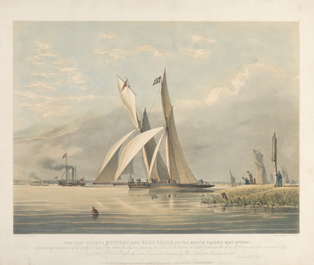 O mistério dos iates de ferro e Blue Belle na partida partiu em 23 de maio de 1843polonês autorstwa Thomas Goldsworth Dutton