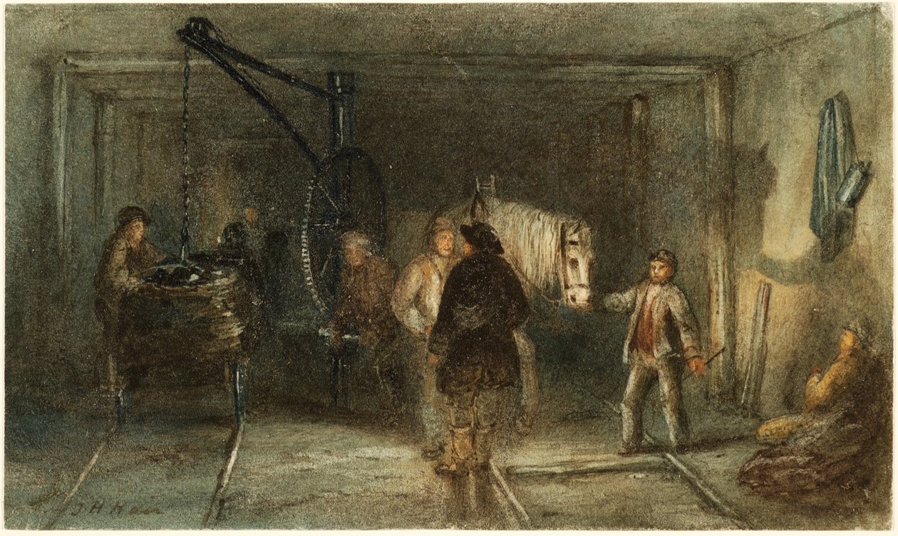 Dźwig do załadunku rolek (akwarela na papierze) autorstwa Thomas H. Hair