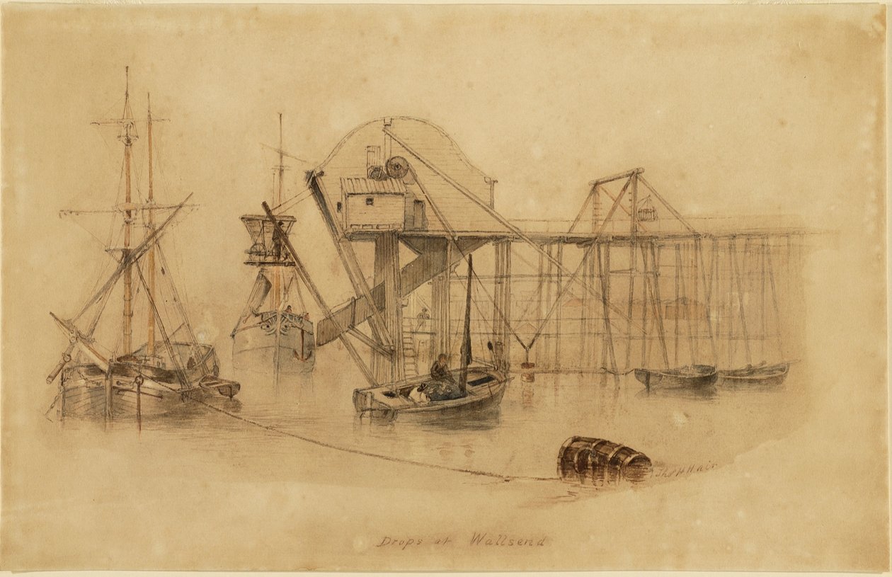 Drops at Wallsend (akwarela na papierze) autorstwa Thomas H. Hair