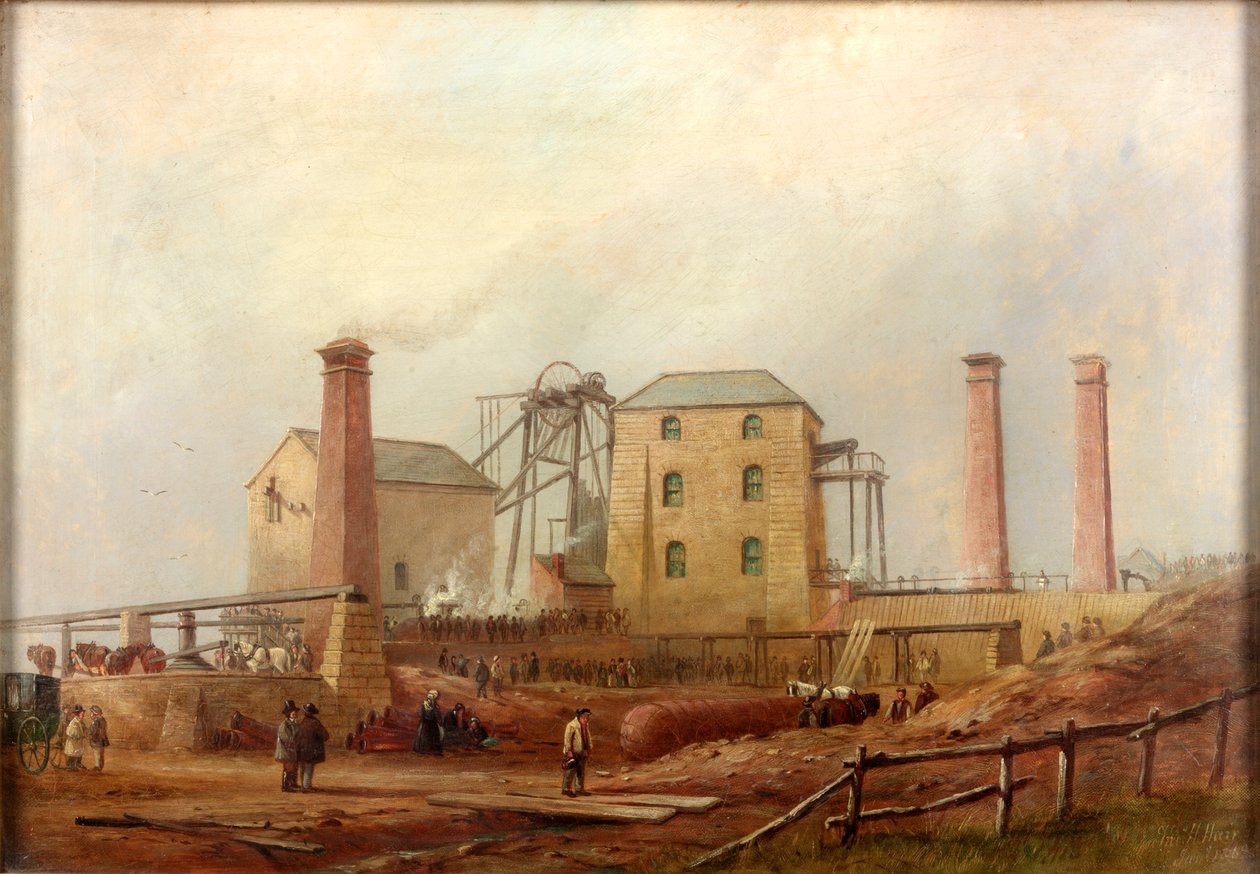 Kopalnia Hartley po katastrofie, 1869 autorstwa Thomas H. Hair