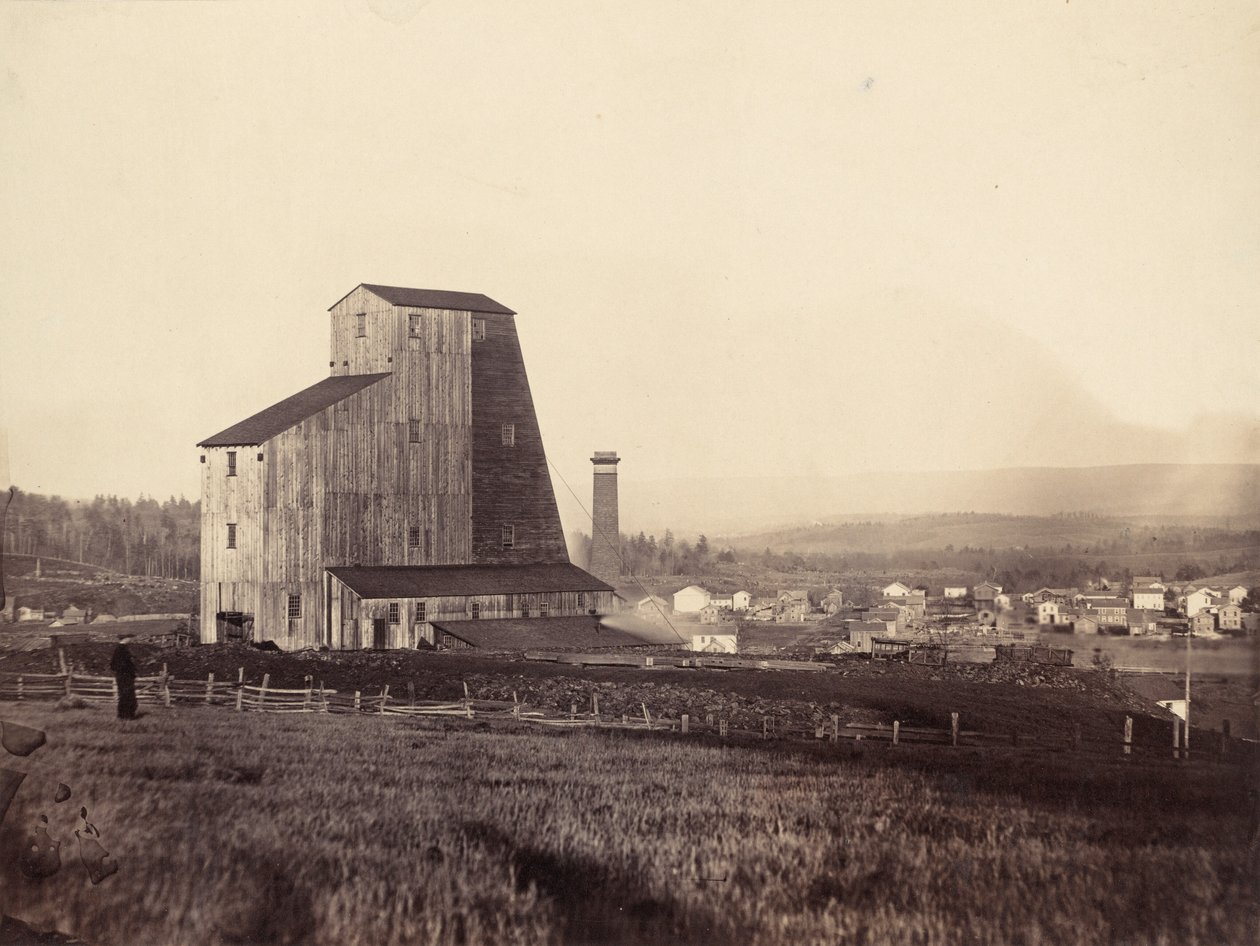 Szyb von Stork, Del. & Hudson Canal Co., c. 1863-1865. autorstwa Thomas H. Johnson