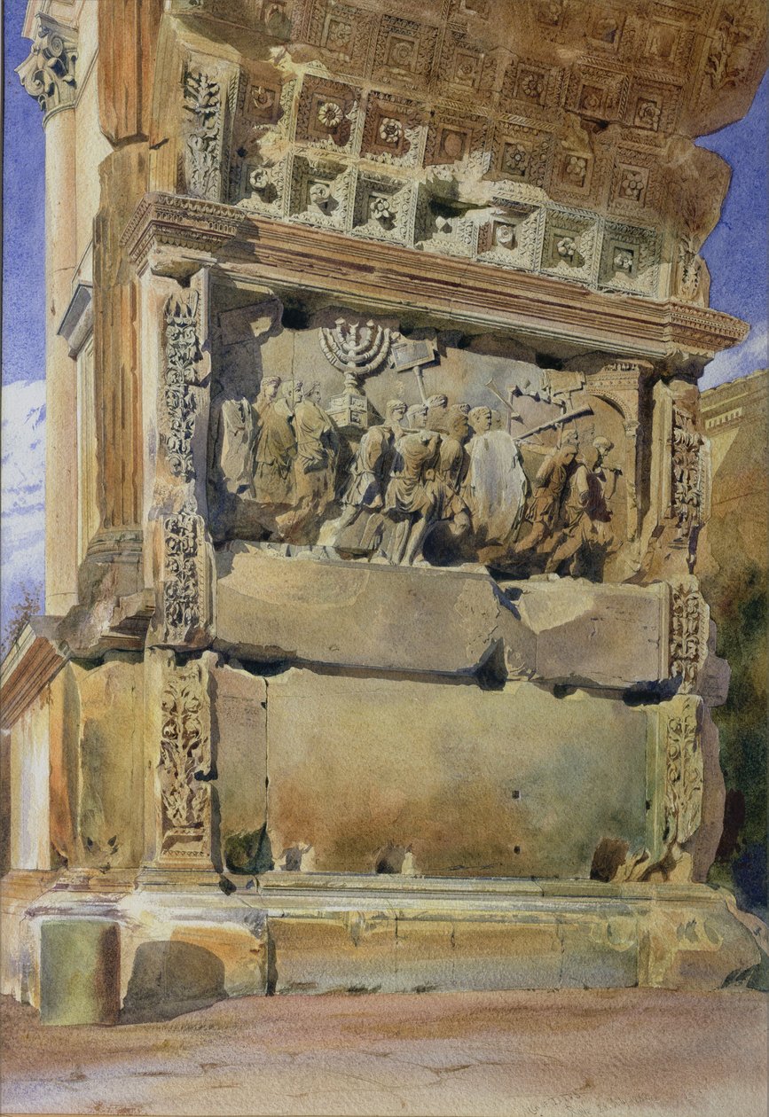 Łuk Tytusa, Rzym, 1842 autorstwa Thomas Hartley Cromek