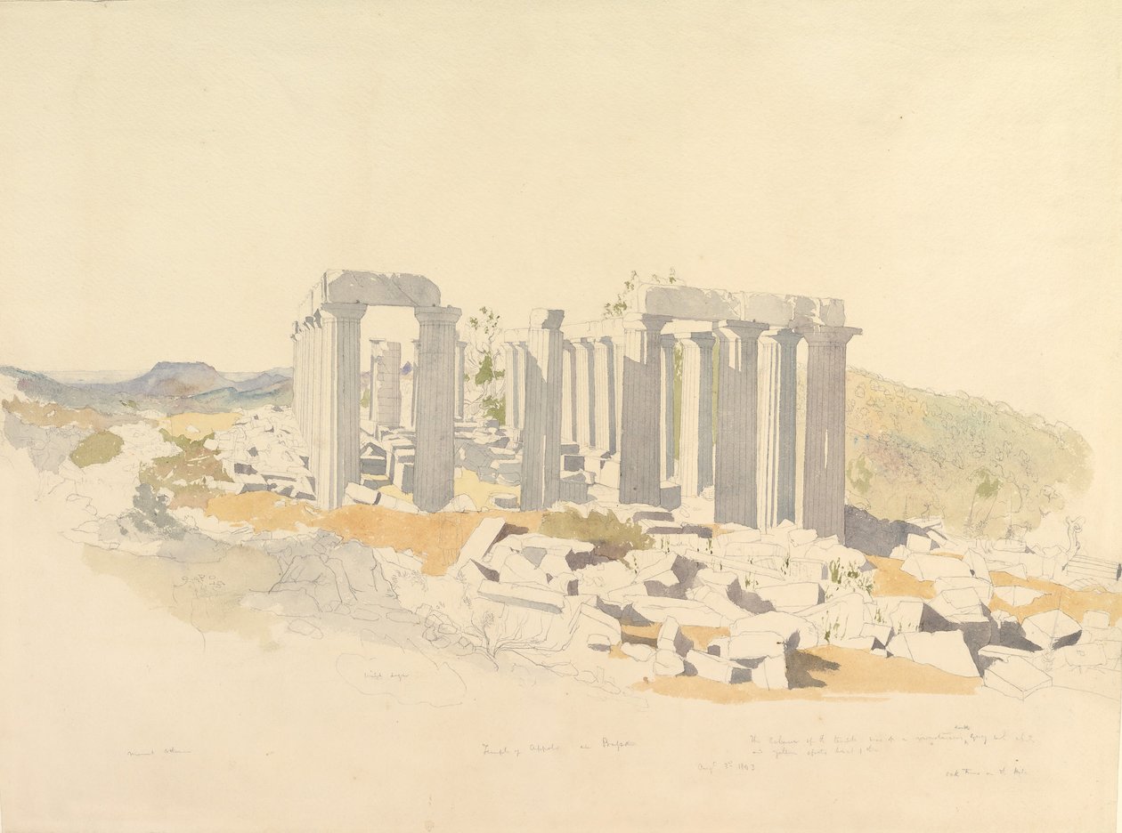 Świątynia Apolla w Bassae, 1843. autorstwa Thomas Hartley Cromek