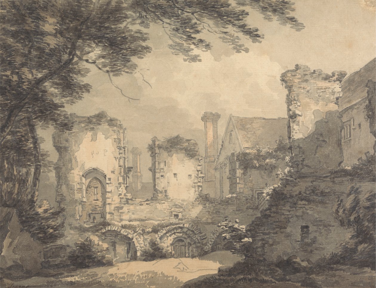 Klasztor Castle Acre autorstwa Thomas Hearne