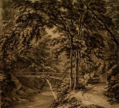Downton, Herefordshire (pióro i atrament z szarym lakierem) autorstwa Thomas Hearne