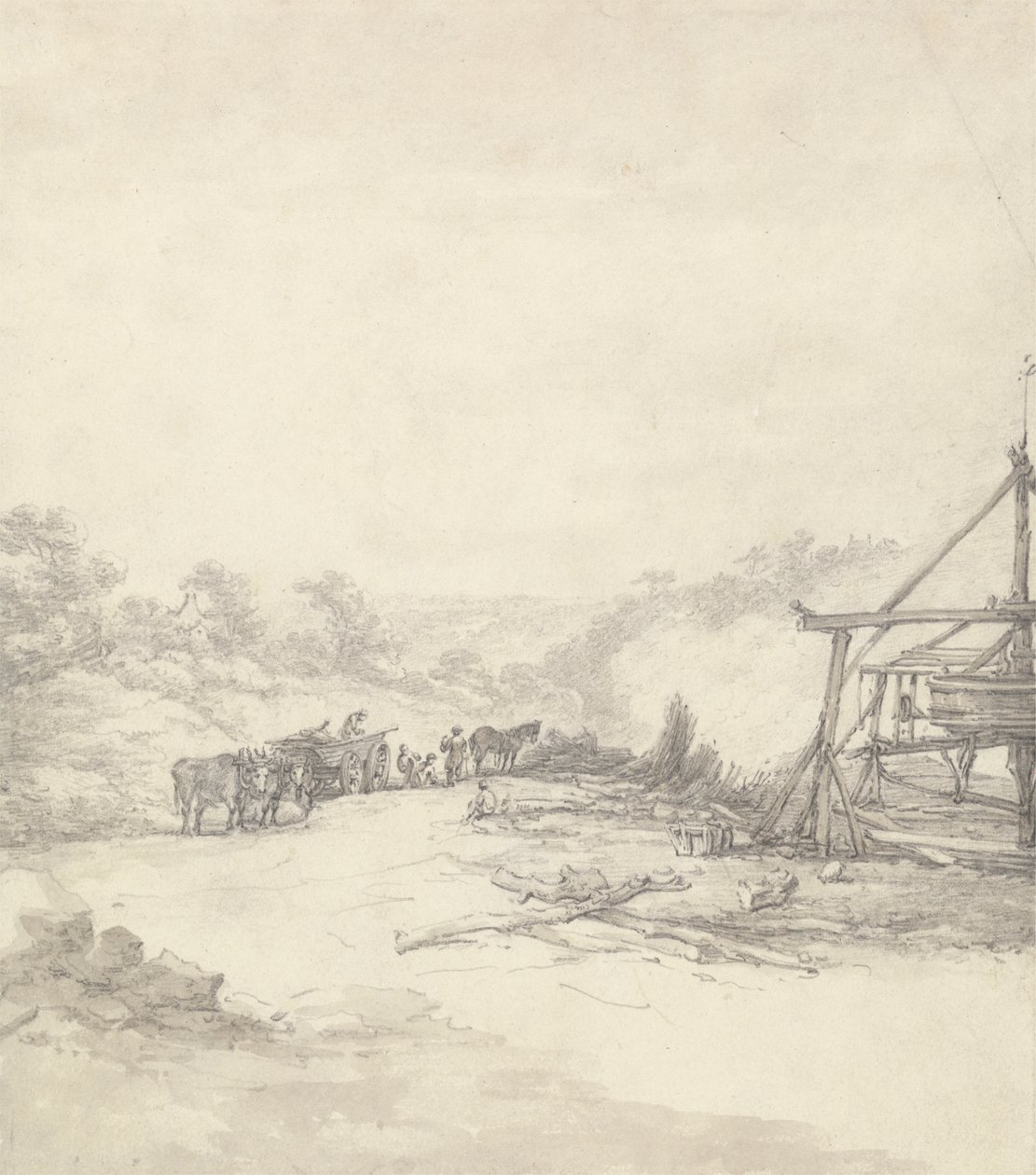 Descarregando Pit Props em Coalbrookdale Polish autorstwa Thomas Hearne