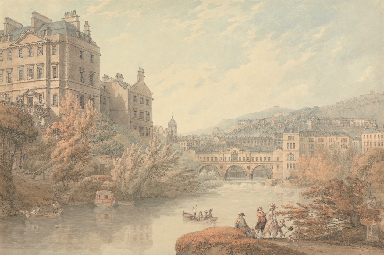Widok na Bath z Spring Gardens autorstwa Thomas Hearne
