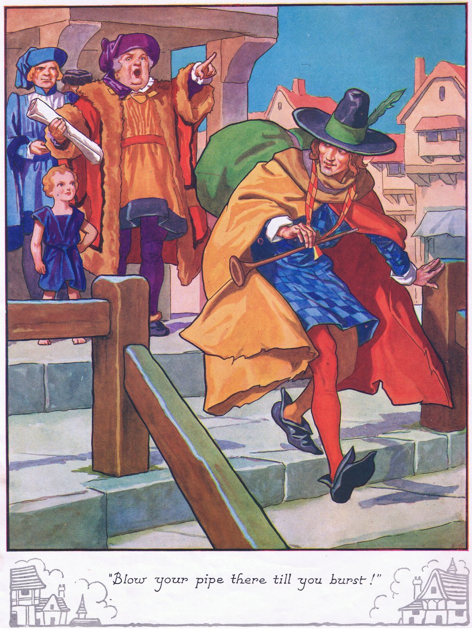 "Wydmuchuj fajkę, aż pękniesz!" (kolorowa litografia) autorstwa Thomas Heath Robinson