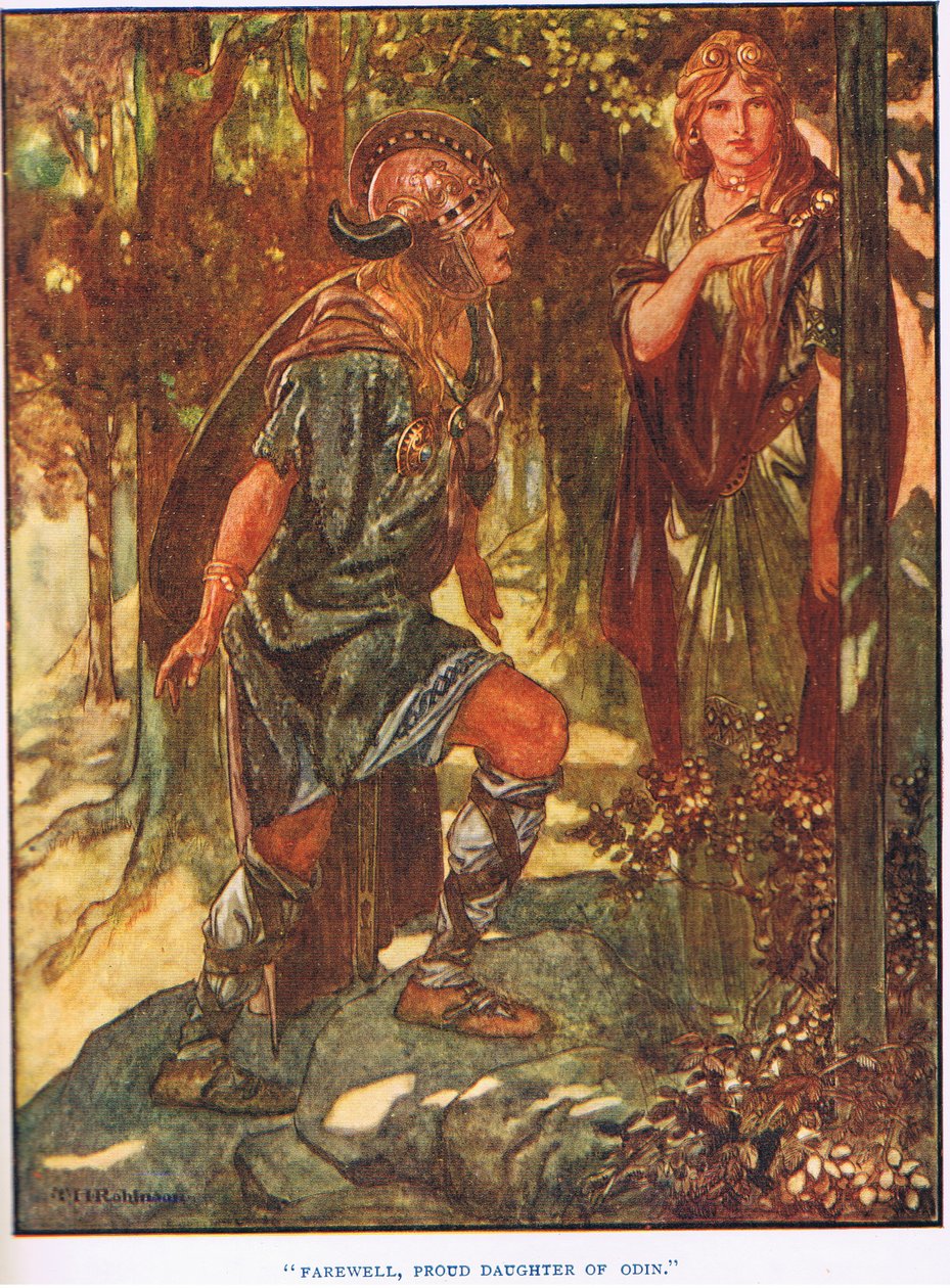 Żegnaj dumna córko Odyna (litografia) autorstwa Thomas Heath Robinson