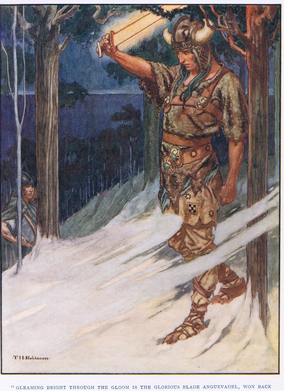 Lśniąca biel przez mrok (litografia) autorstwa Thomas Heath Robinson