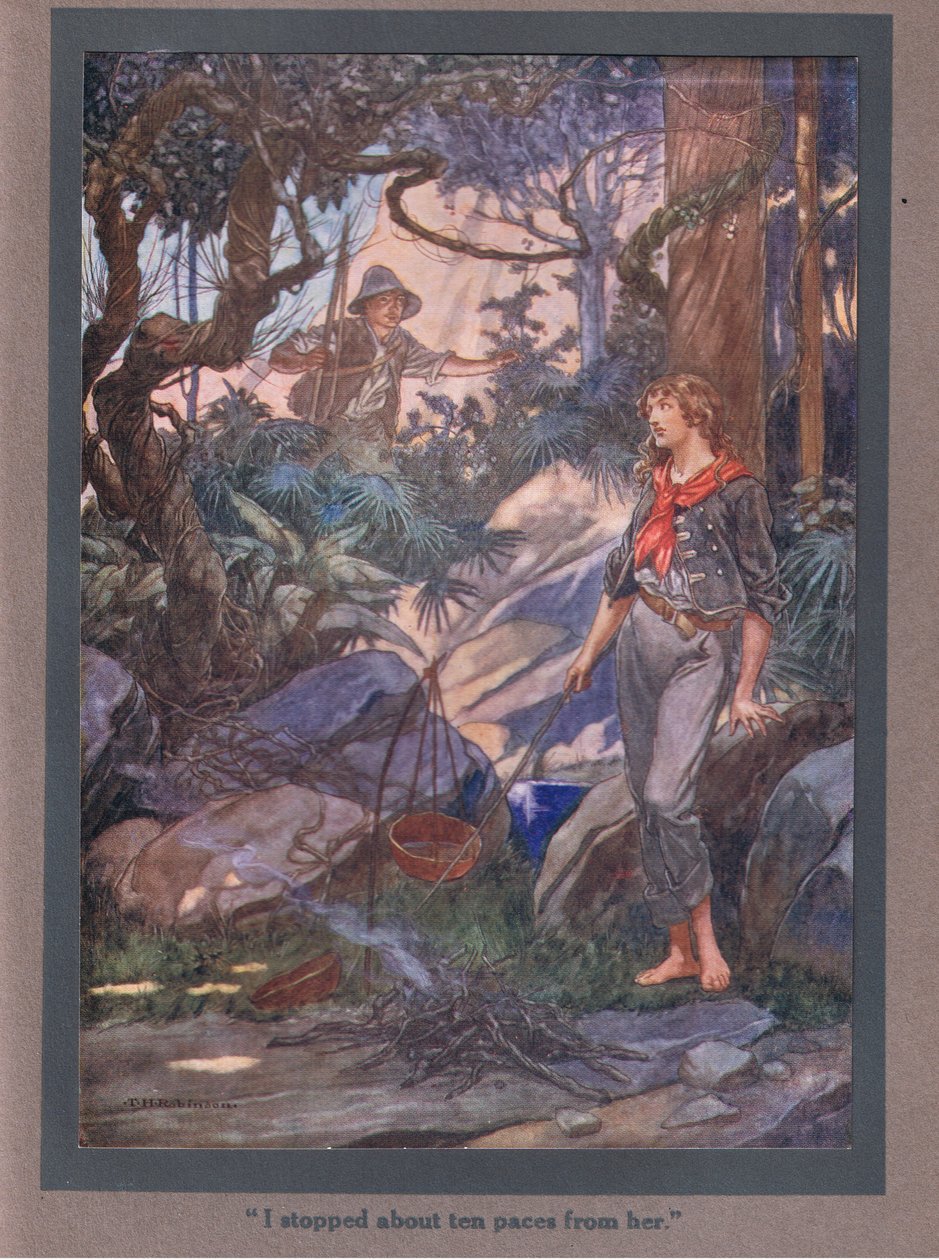 Zatrzymałem się dziesięć kroków od niej (kolorowa litografia) autorstwa Thomas Heath Robinson